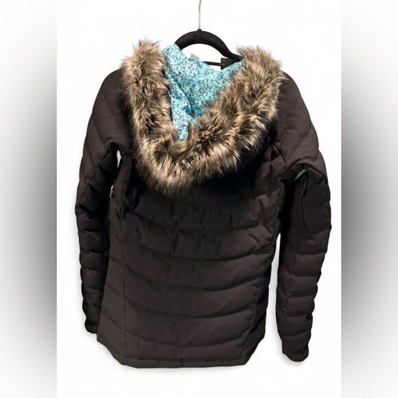 O'Neill Women's Black Puffer Jacket with Blue Lining - Picture 2 of 8